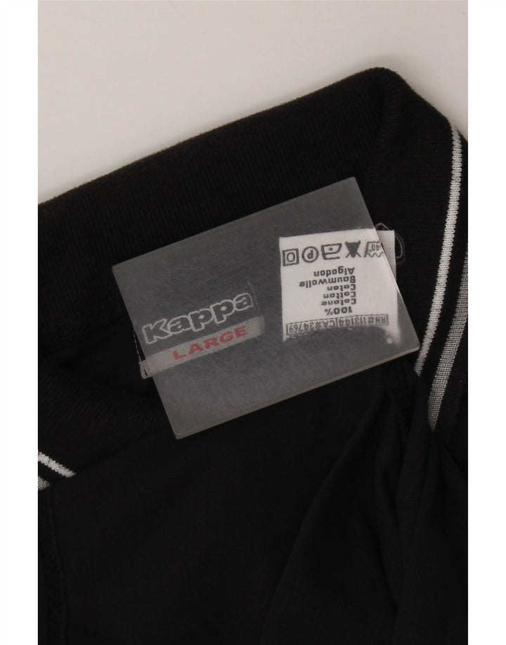 Camisa polo masculina Kappa grande algodão preto