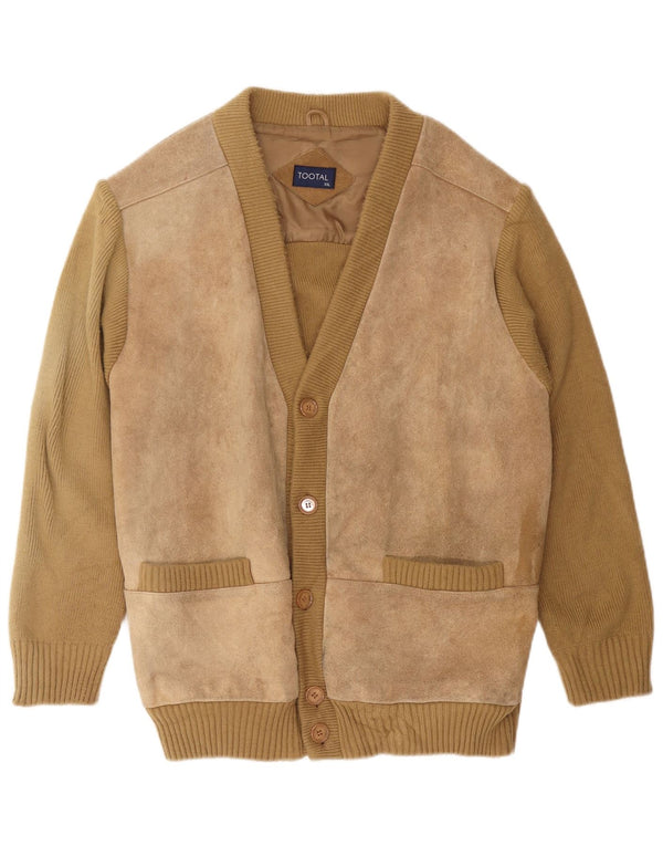 Suéter Cardigan Masculino Vintage 2XL Bege
