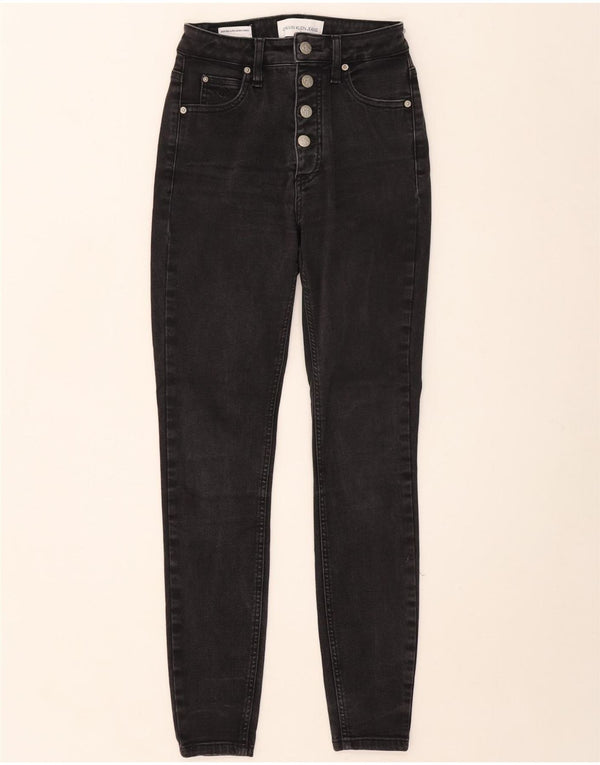 Calvin Klein Womens Stretch High Rise Super Skinny Jeans W27 L28 Black