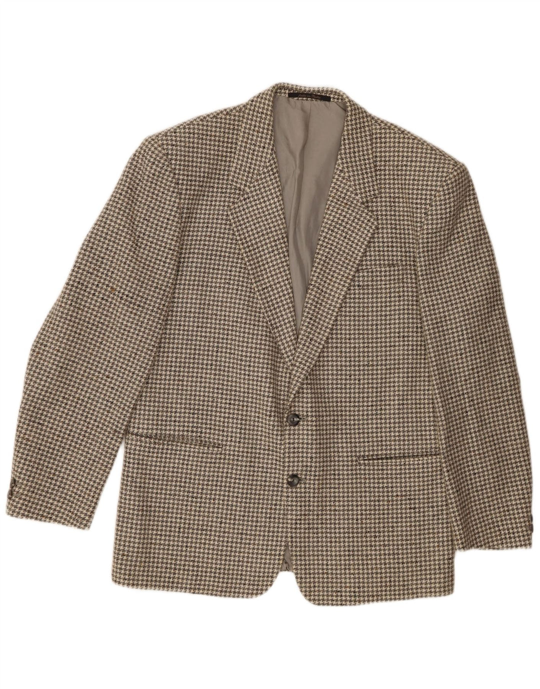 Jaqueta blazer masculina de 2 botões Division Vogue UK 38 cinza médio Houndstooth