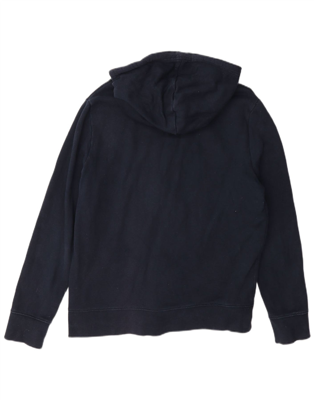 Suéter masculino Marks & Spencer com capuz e zíper grande algodão azul marinho
