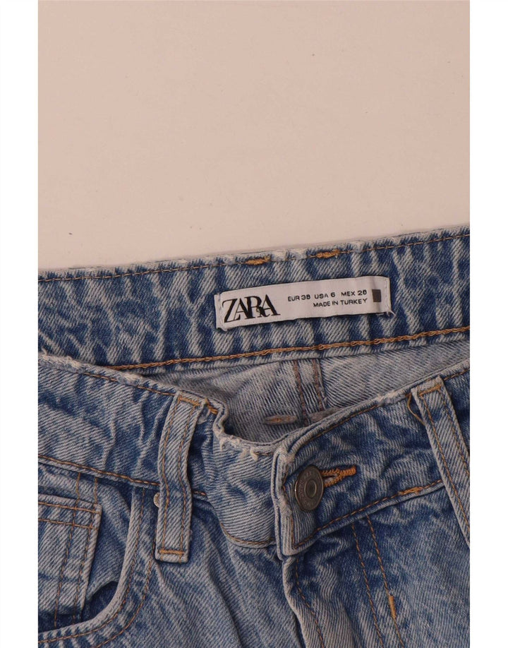 Calça jeans reta feminina Zara EU 38 pequena W28 L29 algodão azul