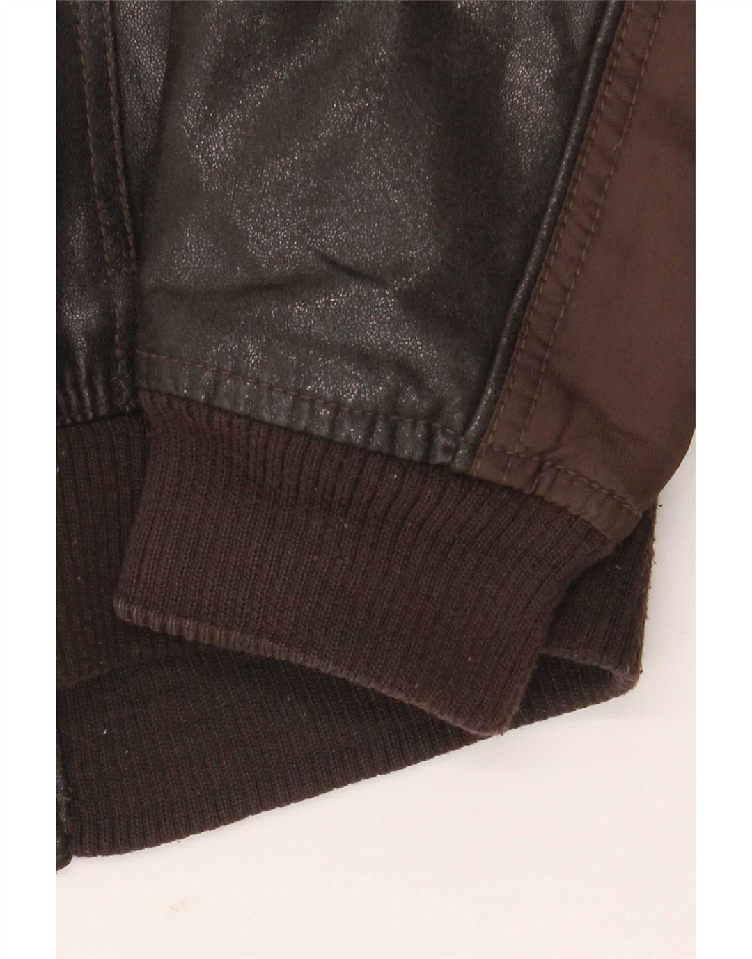 Jaqueta masculina Zara de couro sintético UK 38 poliuretano marrom médio