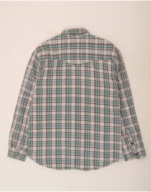 Camisa masculina de flanela Crew grande algodão xadrez verde