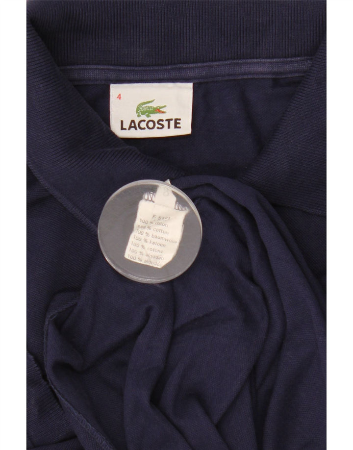 Camisa polo masculina Lacoste tamanho 4 médio algodão azul marinho