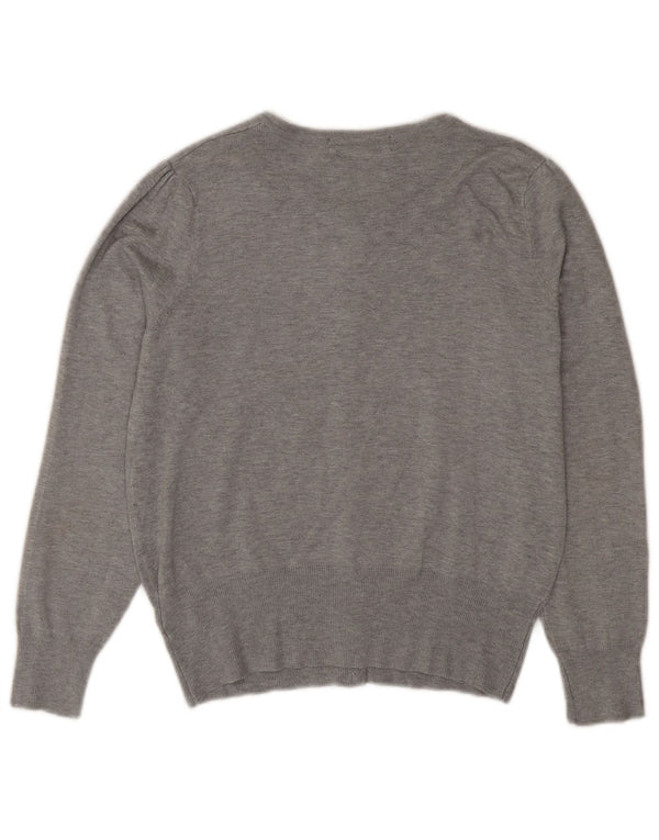 Suéter cardigã feminino Marks & Spencer Reino Unido 12 Viscose cinza médio