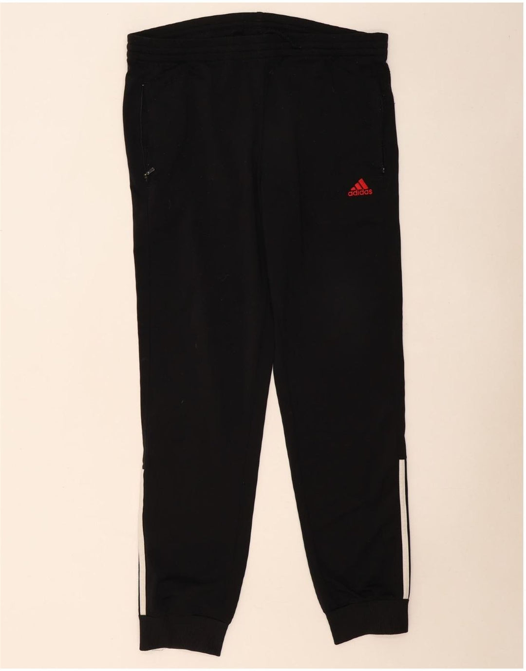 ADIDAS Calças de treino masculinas Joggers UK 38/40 Médio Preto Poliéster