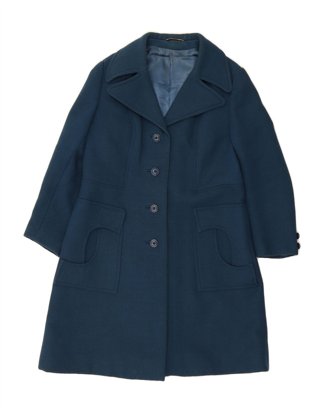 MODYVA Womens Overcoat UK 14 Medium Blue Vintage Modyva and Second-Hand Modyva from Messina Hembry 