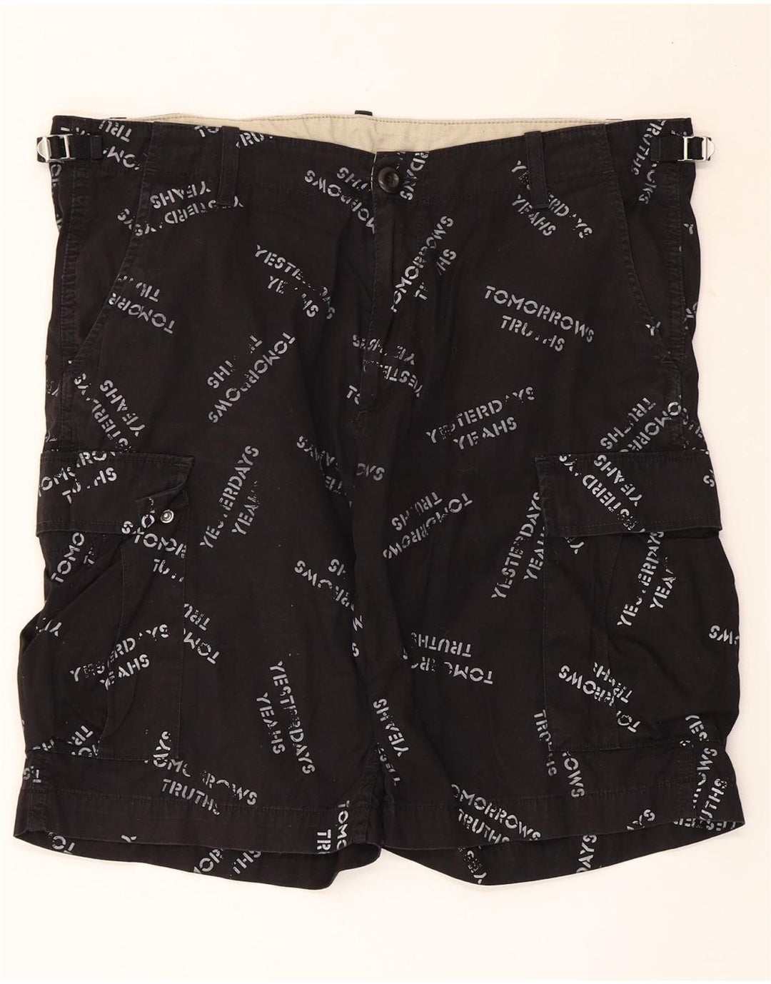 Shorts cargo masculino gráfico CARHARTT W34 grande algodão preto