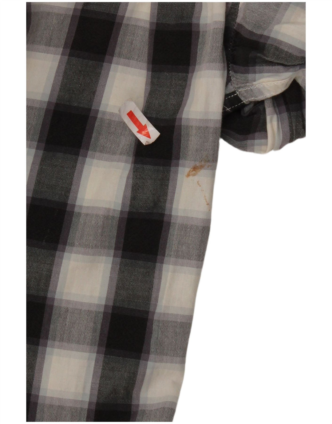 Camisa masculina French Connection pequena xadrez preta de algodão