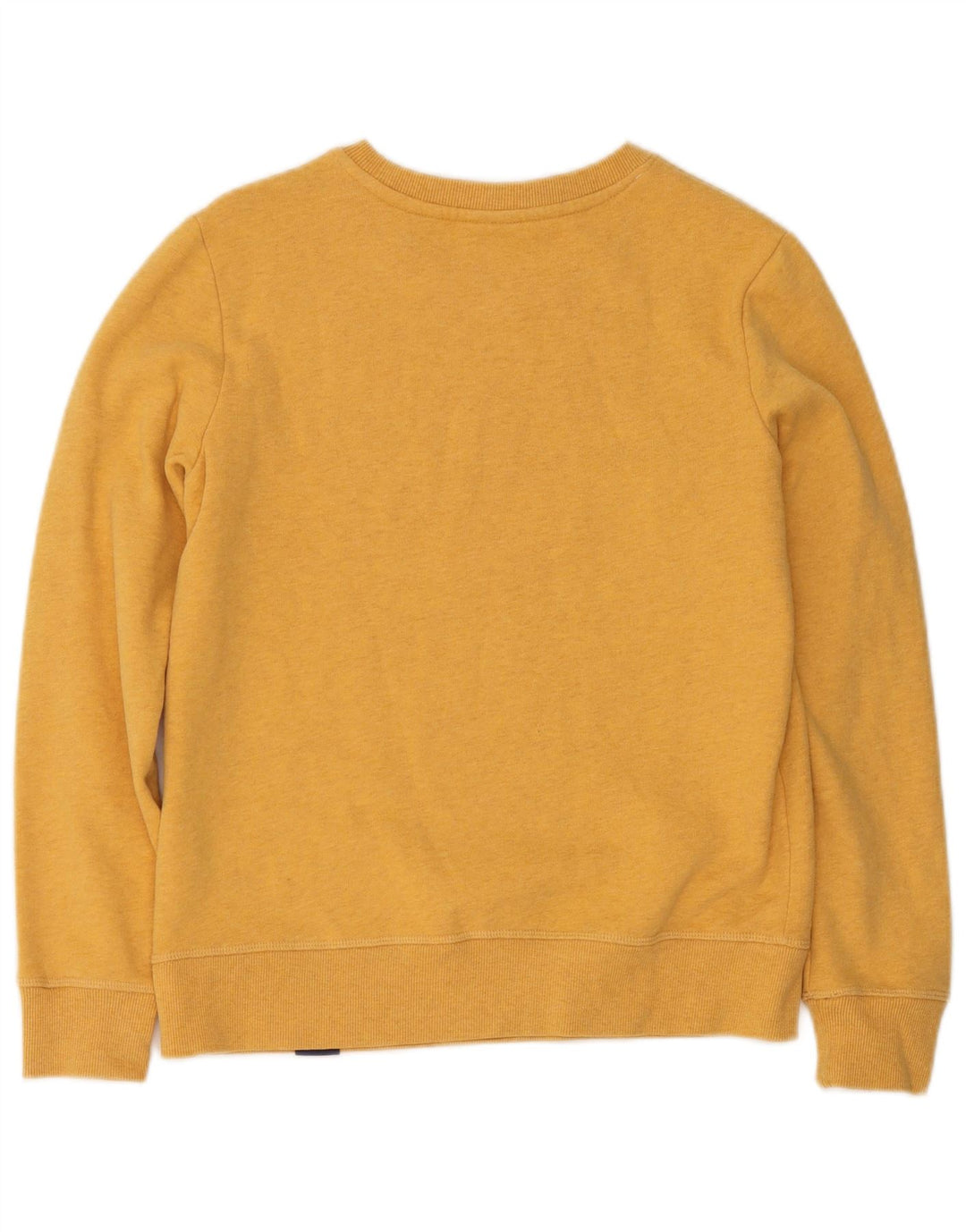 Superdry Womens Oversized Sweatshirt Jumper UK 8 Pequeno Algodão Amarelo