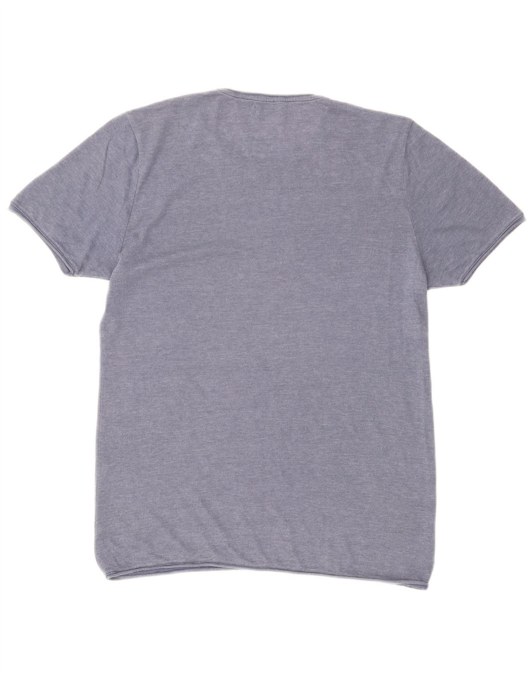 Camiseta masculina Zara Top grande algodão azul