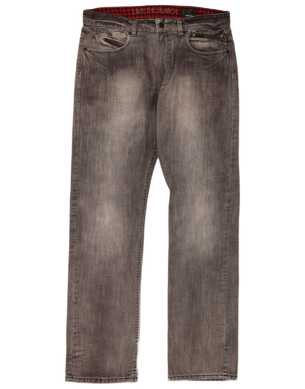Rip Curl Mens Straight Jeans W34 L33 Cinza Algodão
