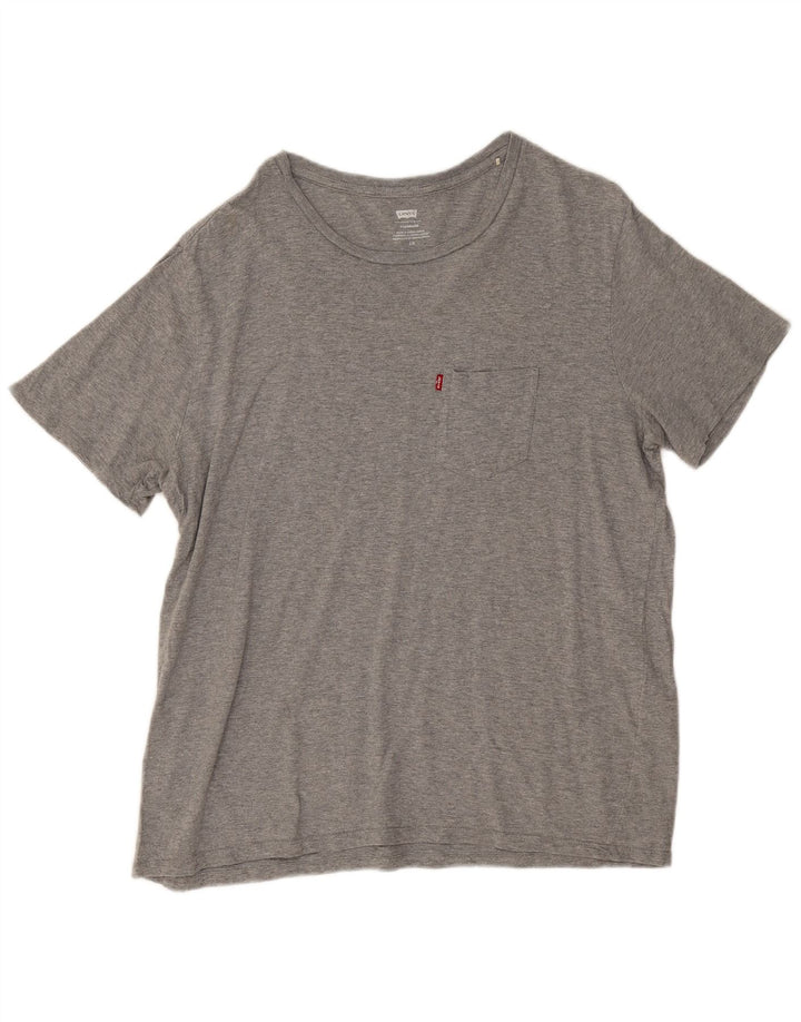 Camiseta masculina Levi's grande algodão manchado cinza