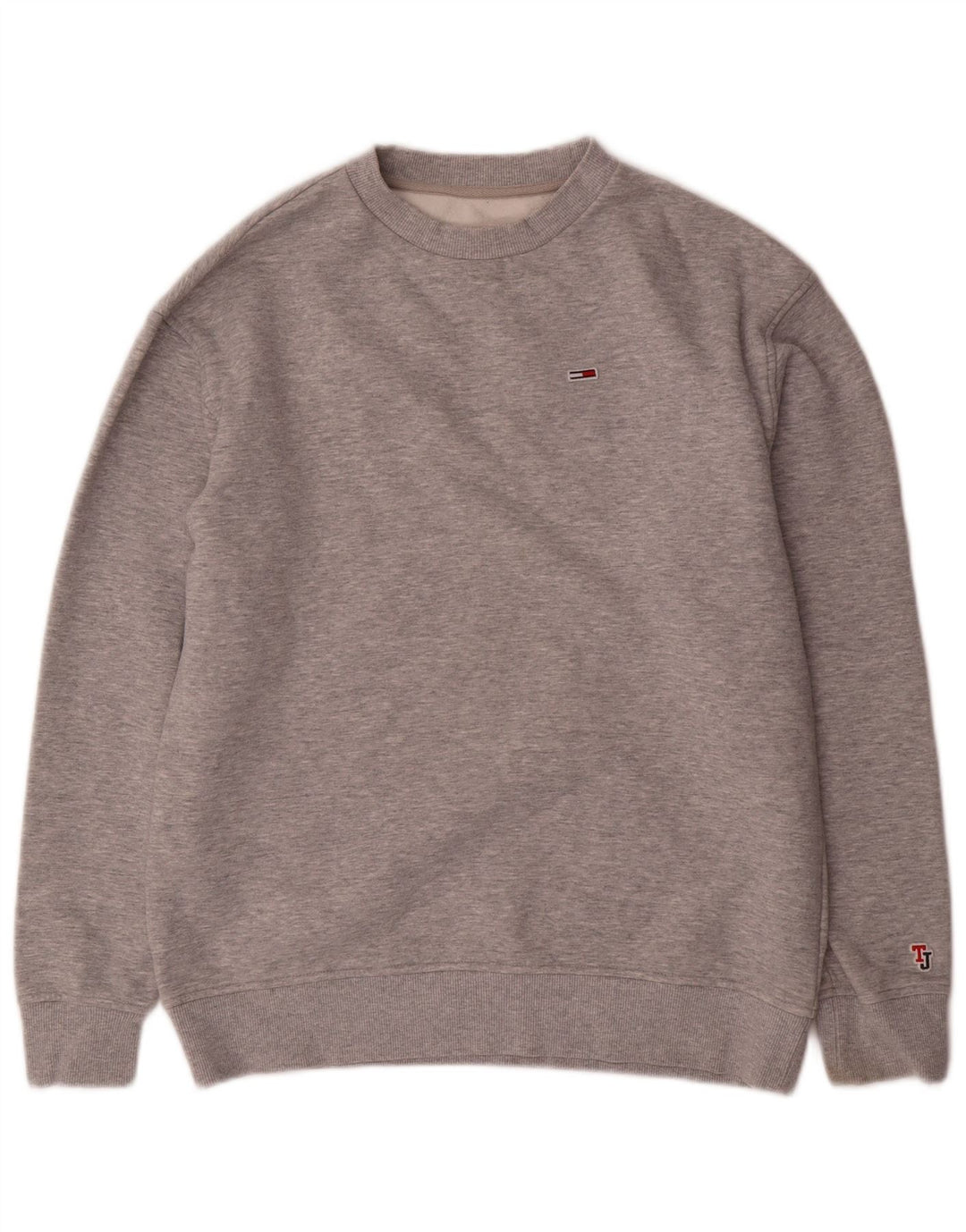 TOMMY HILFIGER Moletom masculino Jumper XS Algodão manchado cinza