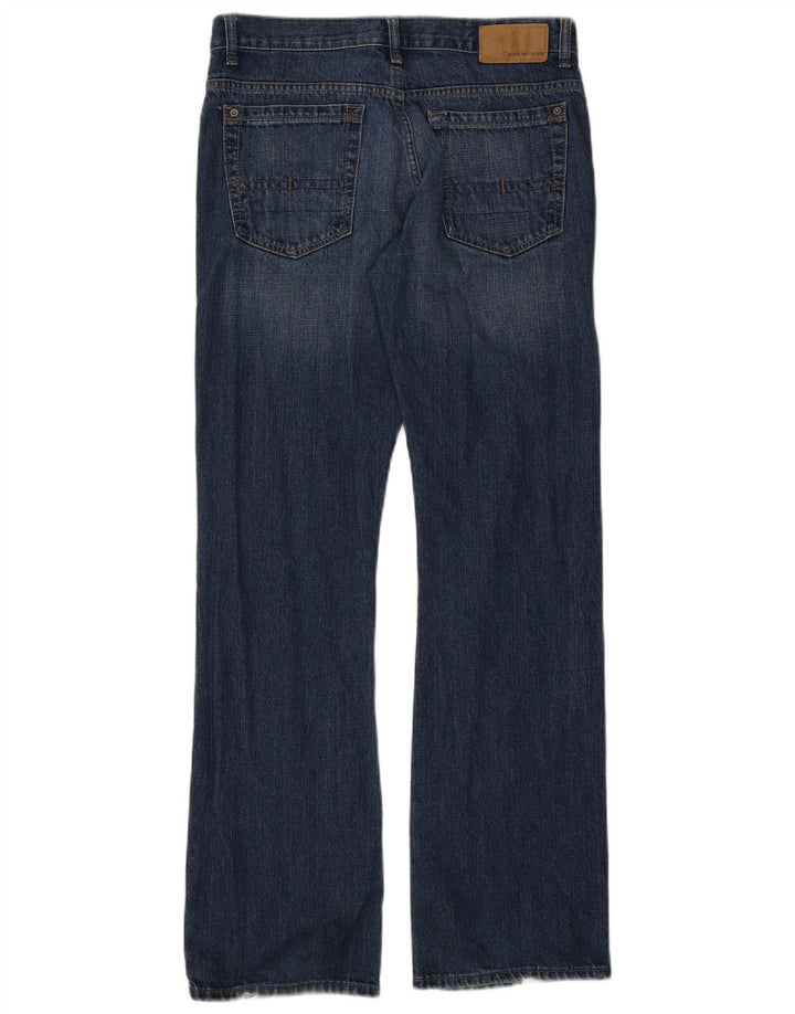 Calvin Klein Masculino Bootcut Jeans W31 L32 Azul Algodão