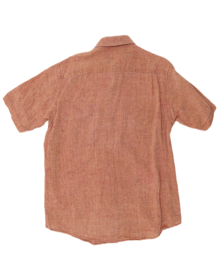 Camisa masculina de manga curta Orvis linho vermelho médio