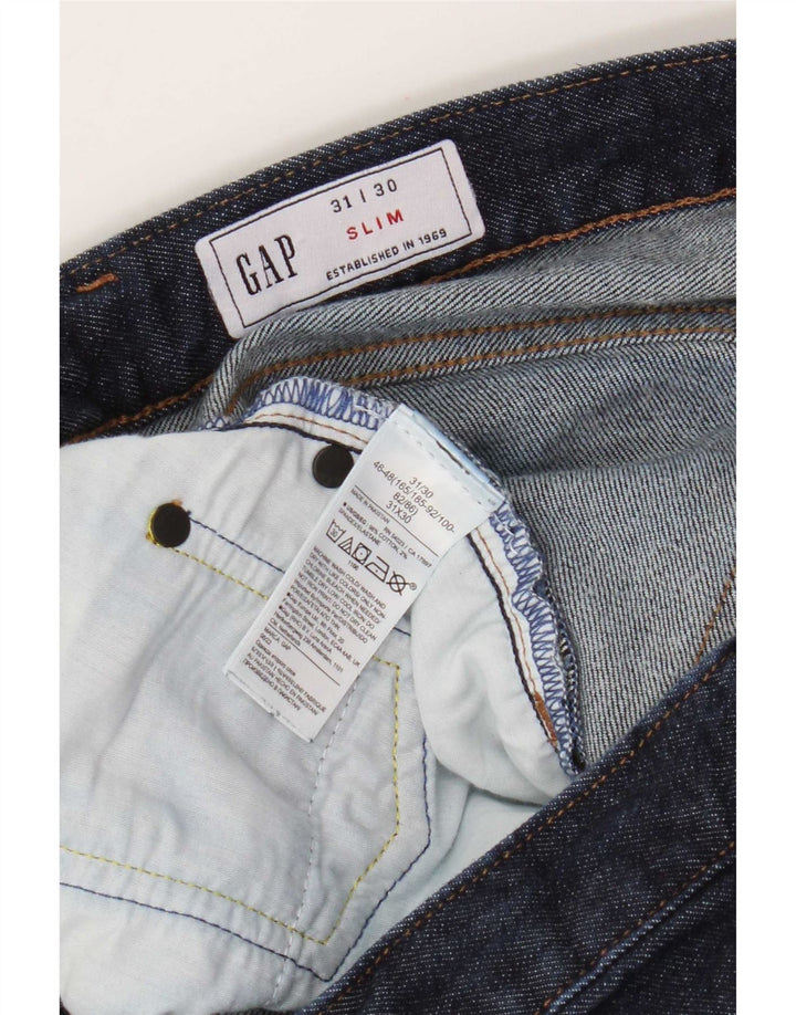 Gap Mens Slim Jeans W31 L30 Azul Marinho Algodão