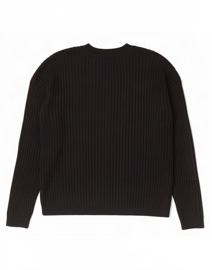 Suéter feminino Marks & Spencer com gola redonda Reino Unido 14 médio preto