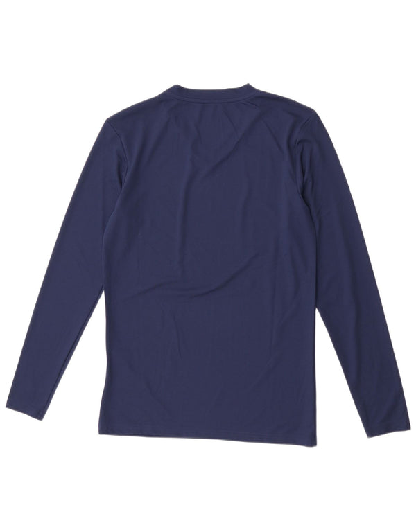 Adidas Mulher Aeroready Top Manga Longa UK 12 Médio Azul Marinho Poliéster