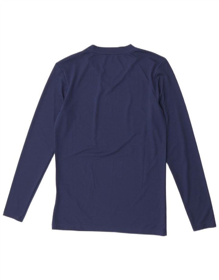Adidas Mulher Aeroready Top Manga Longa UK 12 Médio Azul Marinho Poliéster