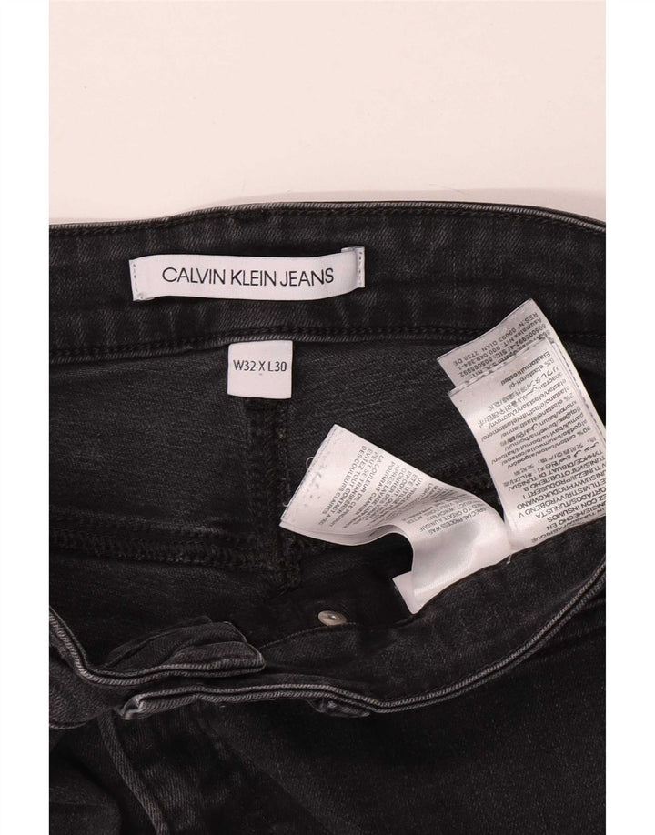 Calvin Klein Mens Jeans Slim W32 L27 Algodão Cinza
