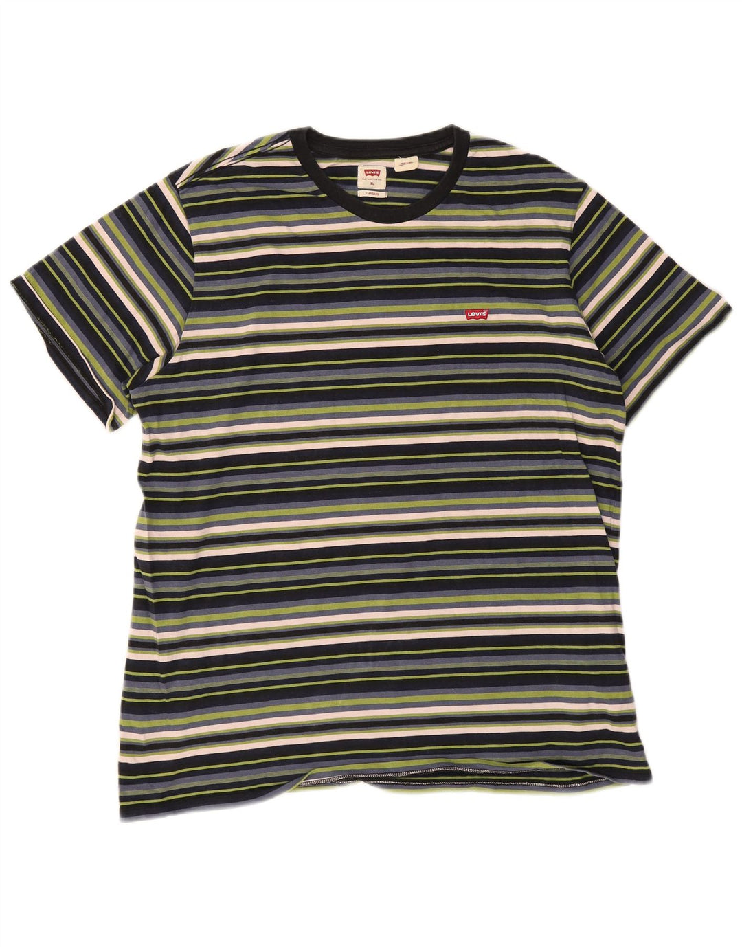 Camiseta masculina padrão LEVI'S Top XL de algodão listrado multicolorido