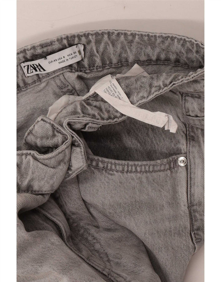 Calça jeans feminina Zara angustiada EU 40 médio W30 L29 algodão cinza