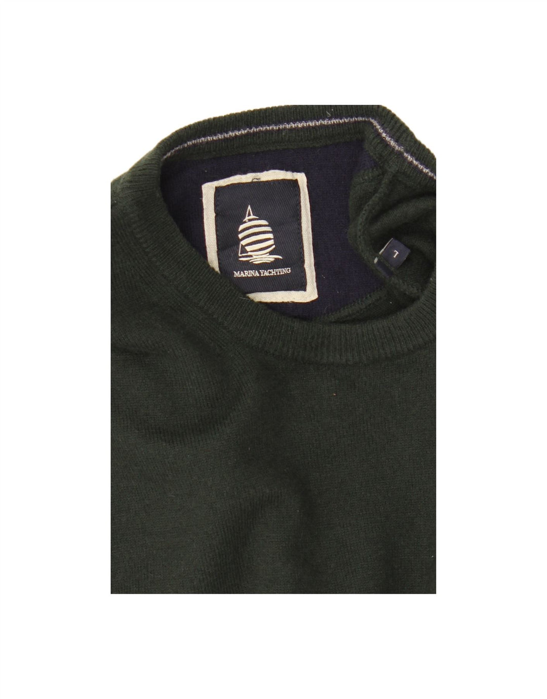 MARINA YACHTING Suéter masculino com gola redonda grande verde