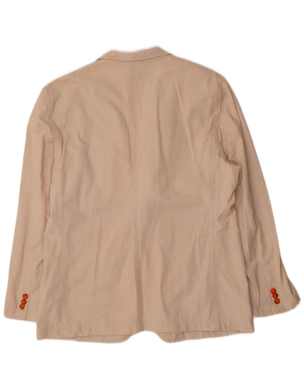 Jaqueta blazer masculina vintage com 1 botão EU 52 XL algodão bege