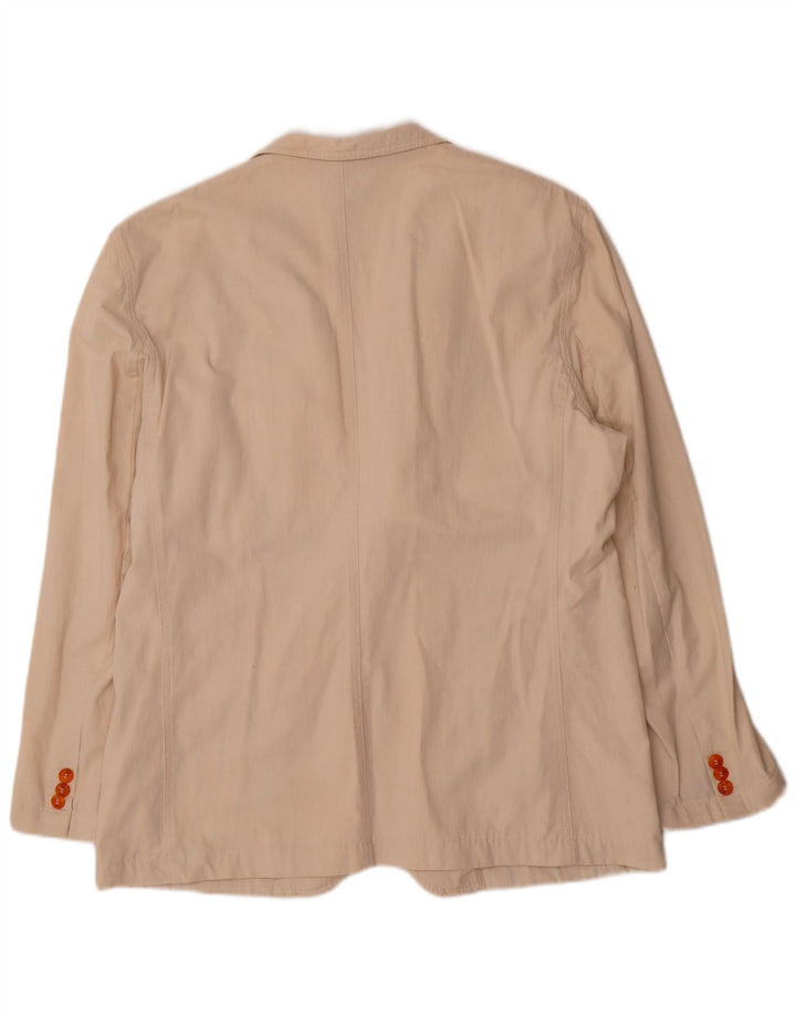 Jaqueta blazer masculina vintage com 1 botão EU 52 XL algodão bege