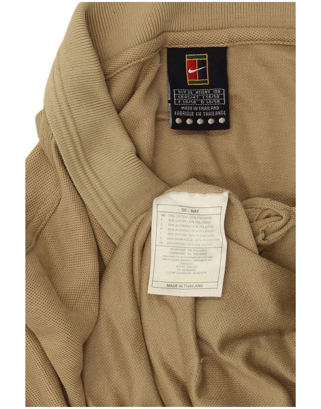 Camisa polo masculina NIKE UK 45/47 XL algodão bege