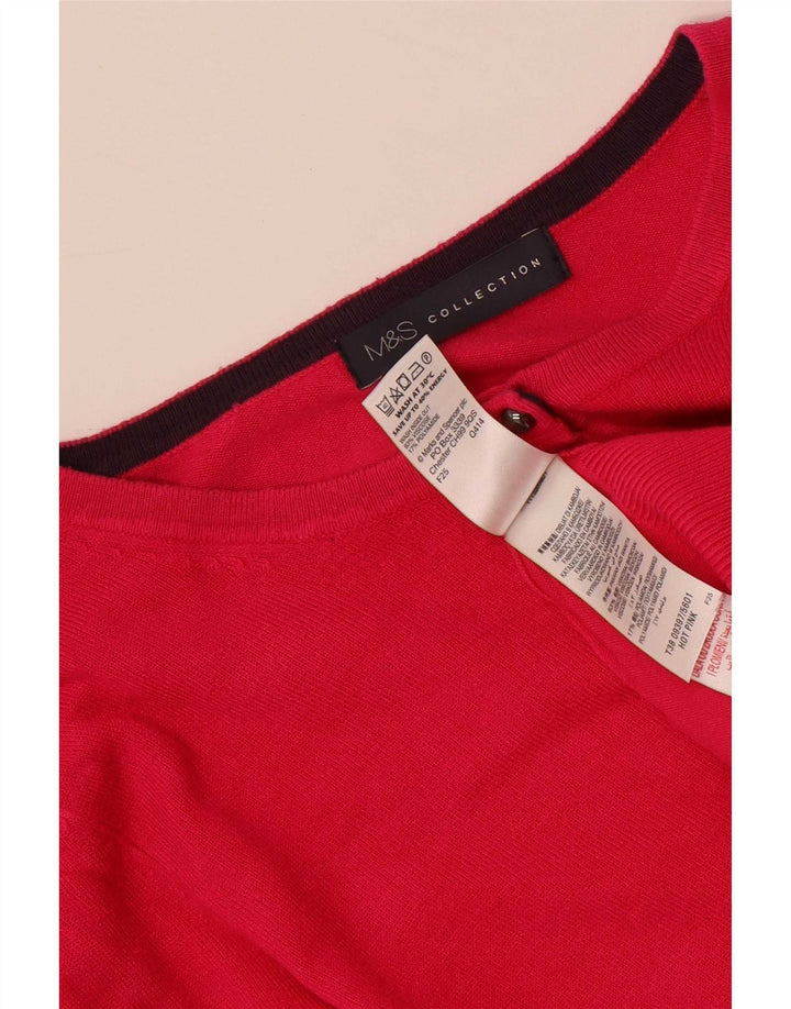 Suéter cardigã feminino Marks & Spencer Reino Unido 10 viscose rosa pequena