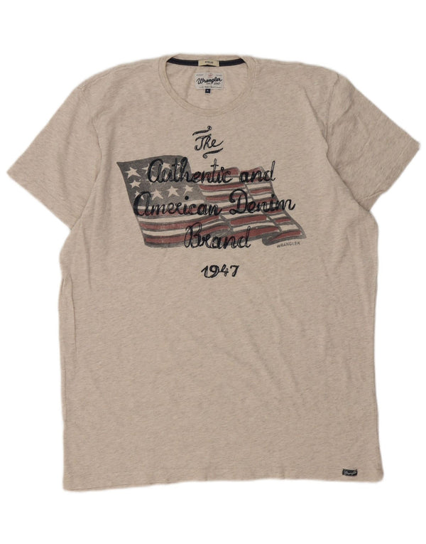 Camiseta masculina Wrangler Regular Graphic Top XL algodão manchado bege