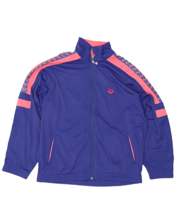 Arena Mens Graphic Tracksuit Top Jacket 2XL Azul Colorblock