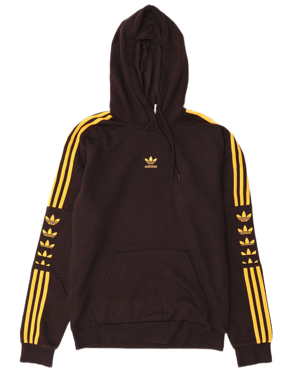 Adidas masculino gráfico moletom com capuz pequeno algodão preto