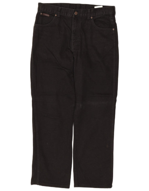 WRANGLER Masculino Texas Straight Jeans W34 L28 Algodão Preto