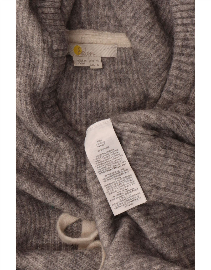BODEN Womens Oversized Hooded Jumper Sweater UK 10 Small  Grey Polyester Vintage Boden and Second-Hand Boden from Messina Hembry 