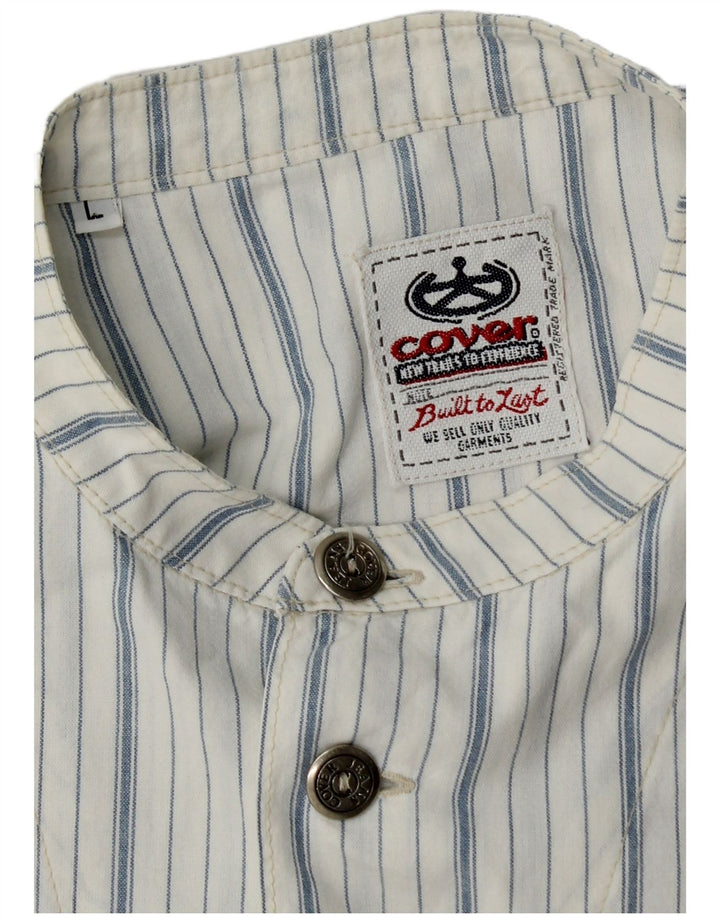 Camisa Masculina Cover Grande Listrada Branca