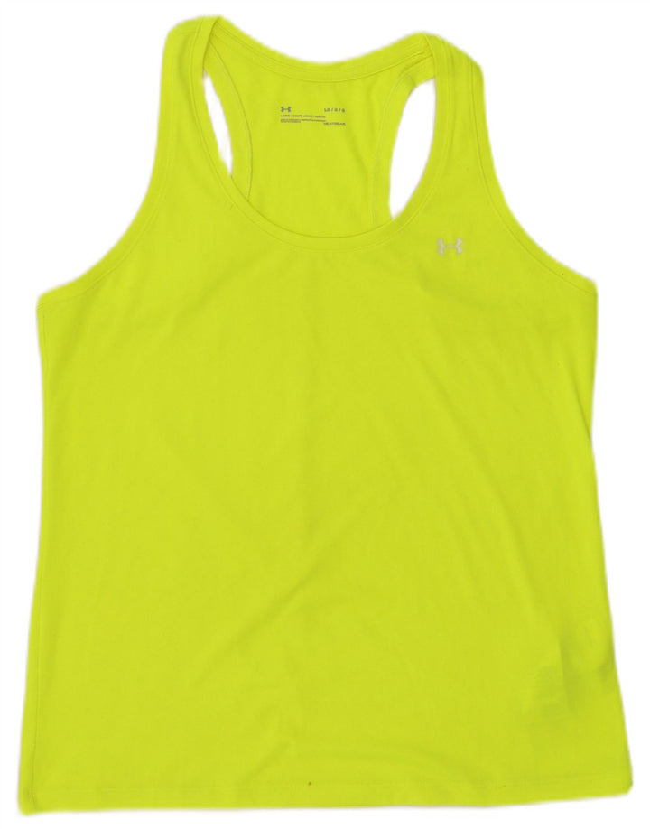 UNDER ARMOUR Mens Heat Gear Graphic Colete Top Grande Poliéster Verde