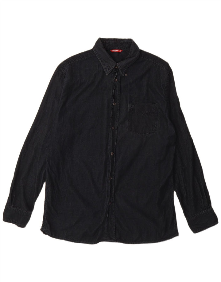 Camisa masculina de veludo Carrera grande algodão azul marinho