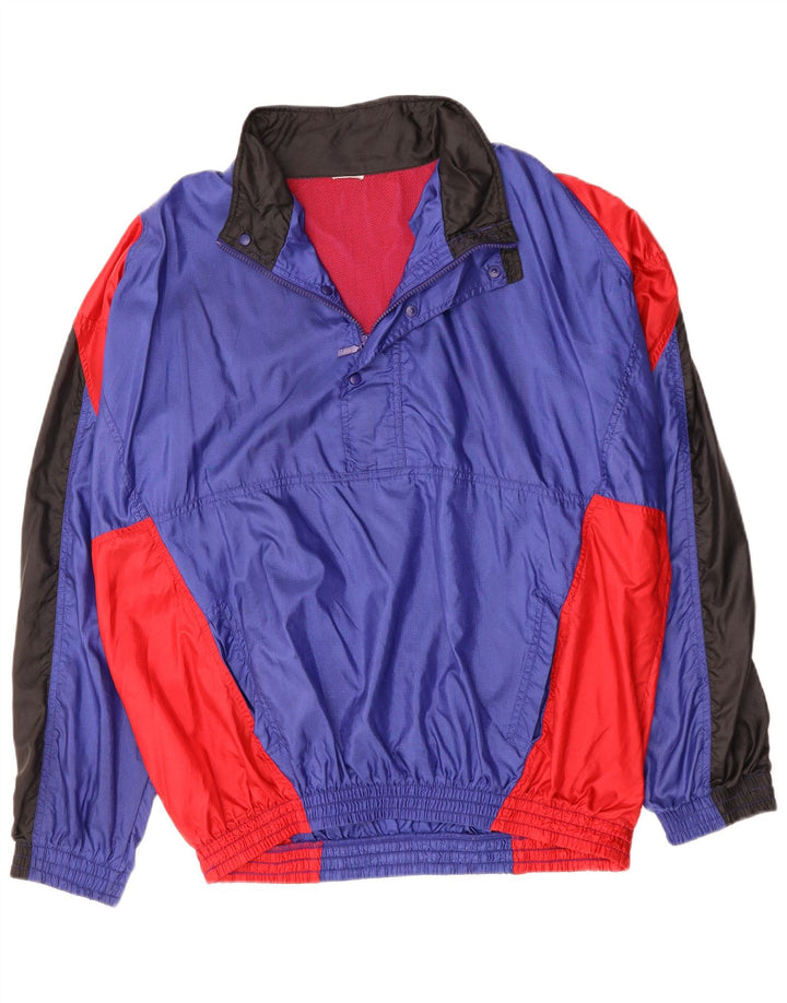 Jaqueta corta-vento masculina Nike Loose Fit pulôver UK 44 2XL azul colorblock