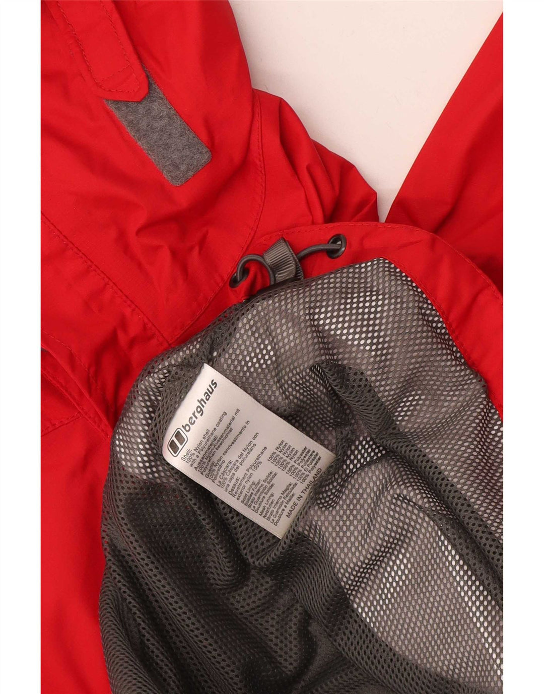 Jaqueta de chuva com capuz para meninos Berghaus 12-13 anos vermelho nylon