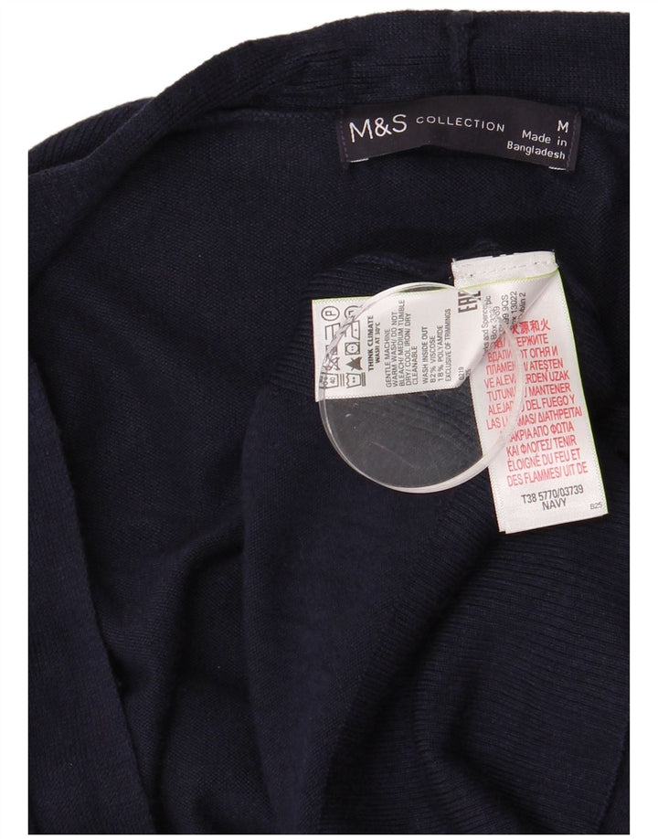 Suéter cardigã feminino Longline da Marks & Spencer Reino Unido 14 médio azul marinho
