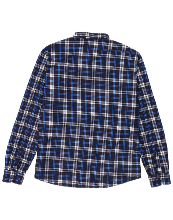 Camisa masculina vintage de flanela 2XL xadrez azul