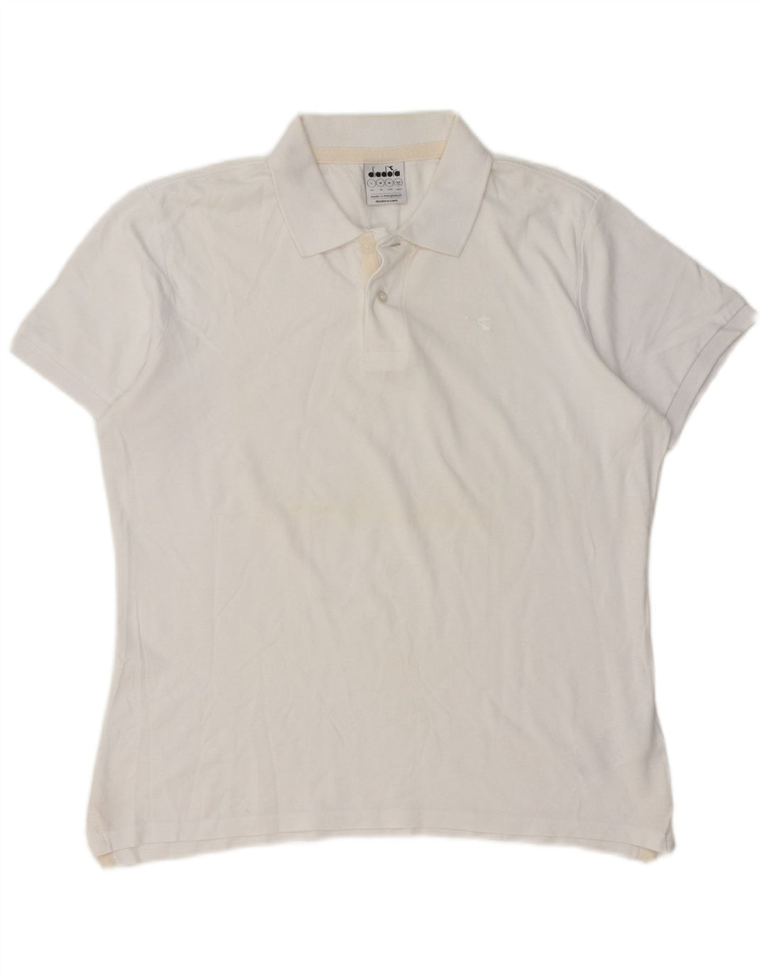 Camisa polo masculina Diadora médio algodão branco