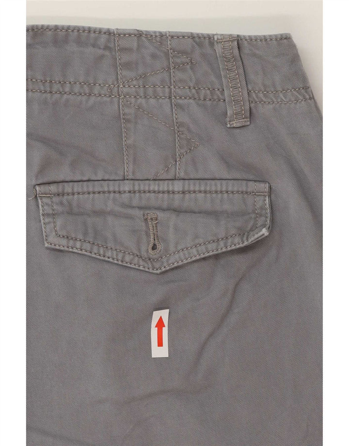 Shorts Chino feminino Eddie Bauer US 8 médio W30 algodão cinza