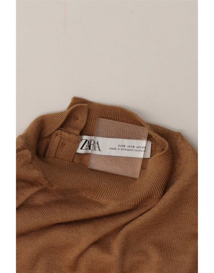 Suéter Zara feminino com gola tartaruga, Reino Unido 10 pequeno bege