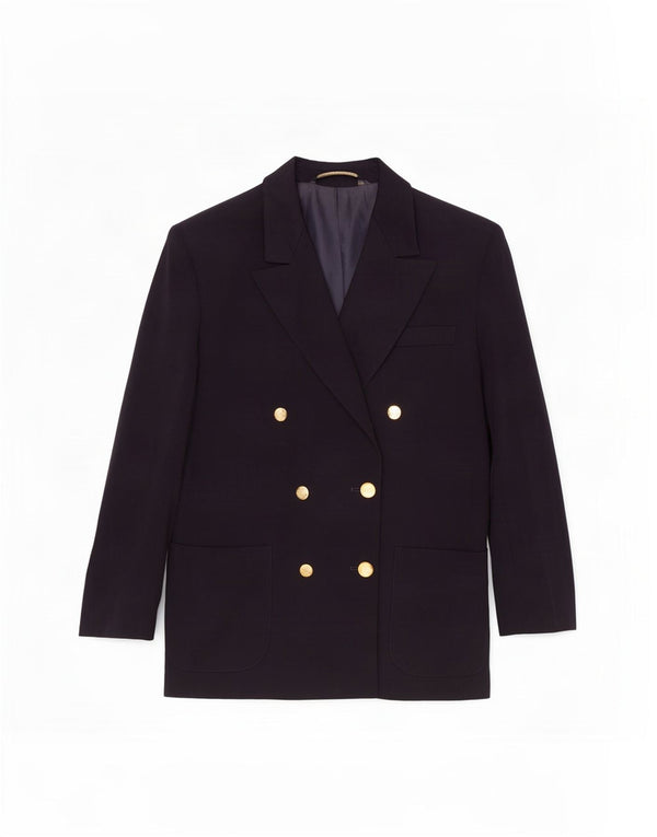 Jaqueta blazer feminina Marks & Spencer com peito duplo Reino Unido 16 grande azul marinho
