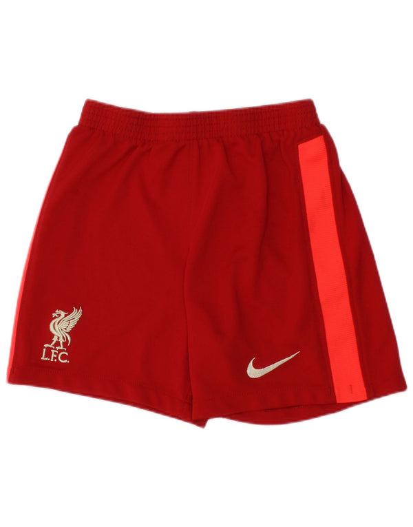 Shorts esportivos Nike Boys Liverpool 7-8 anos médio vermelho colorblock poliéster